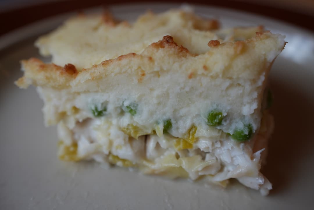 Fish pie baked fresh for the savoury case